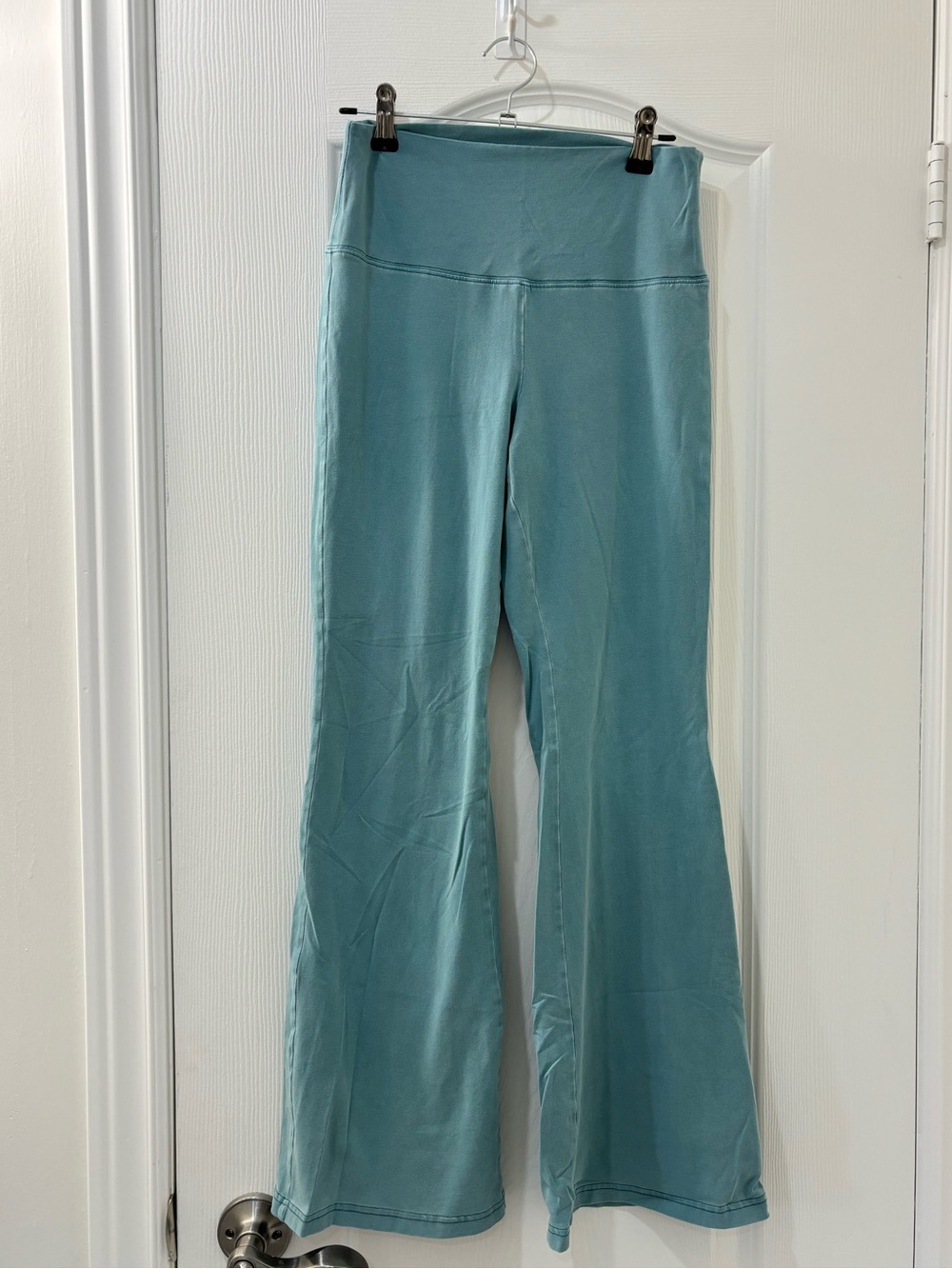 TNA Teal Flare High-Rise Yoga Pants
